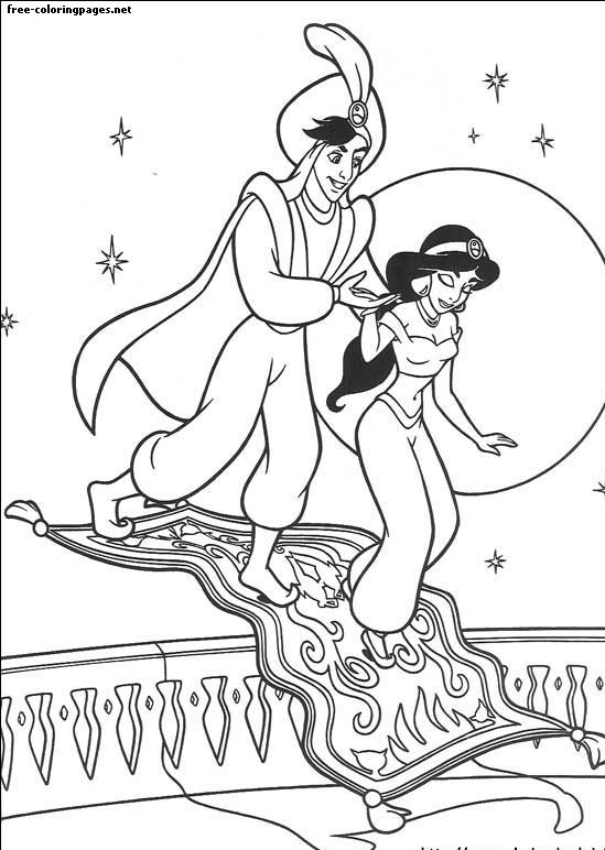 Página para colorear de Aladdin