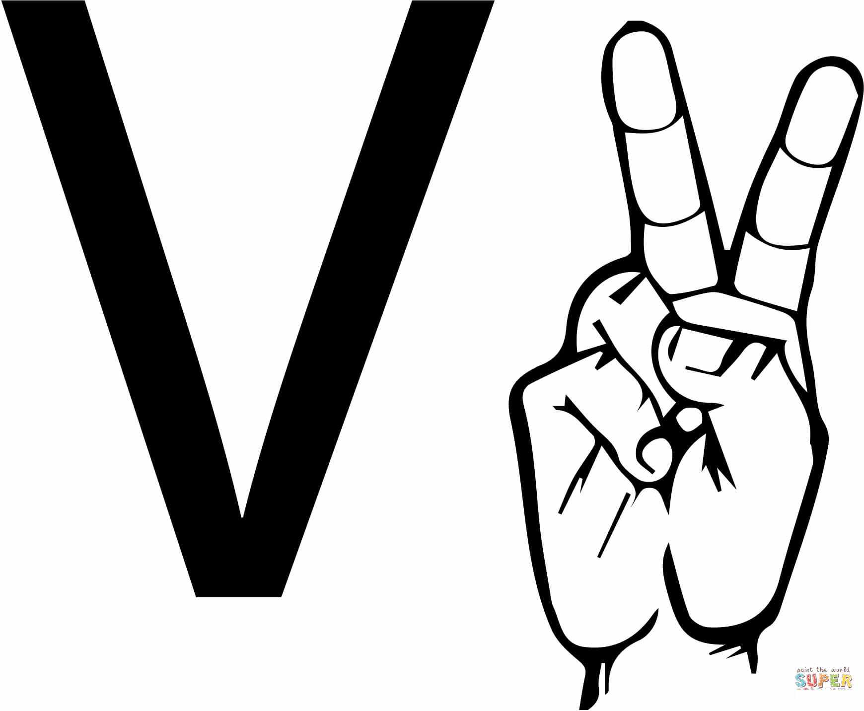 Буква V на языке жестов ASL