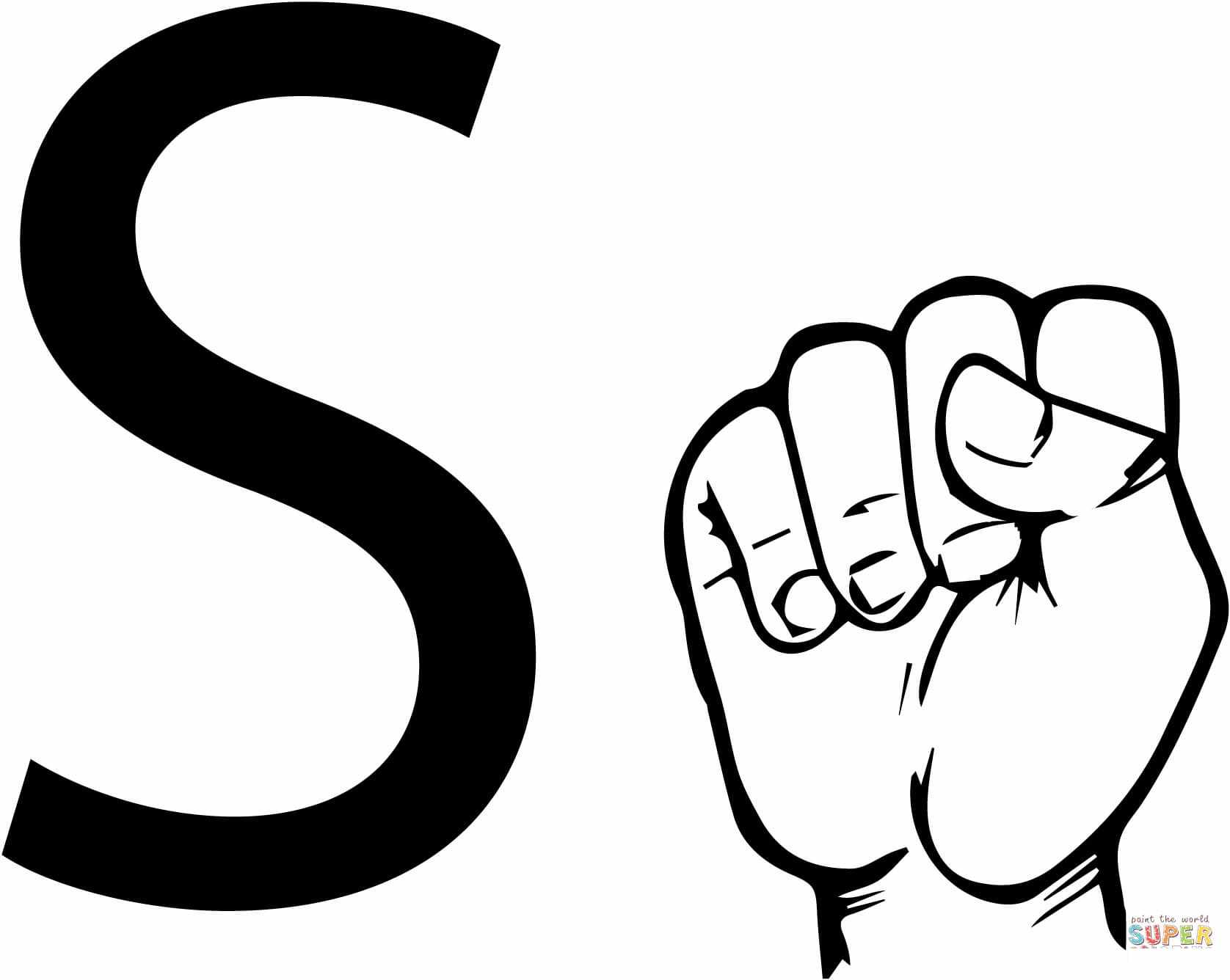 Lenguaje de señas ASL Letra S