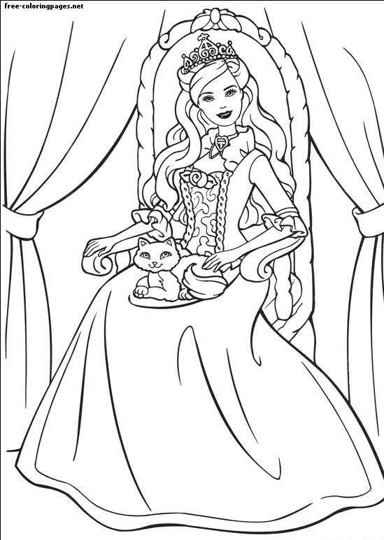 Dibujo de Barbie como la princesa y el mendigo para colorear