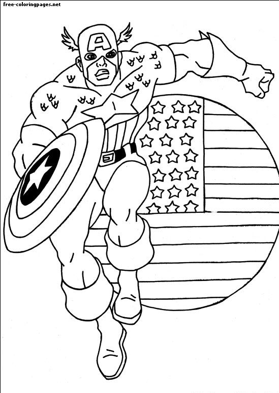 Coloriage de Captain America pour Colorier