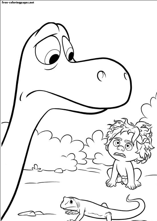 Розмальовка хорошого динозавра