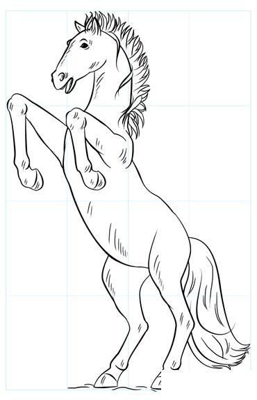 Kuinka piirtää mustang-hevonen