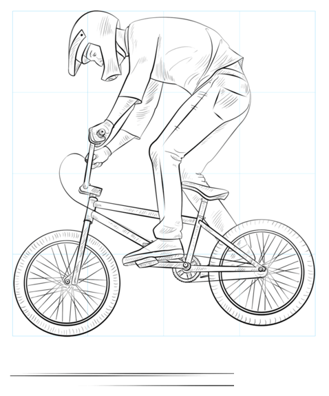Cómo dibujar un ciclista de BMX