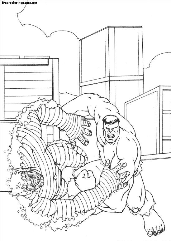 Página para colorear de Hulk