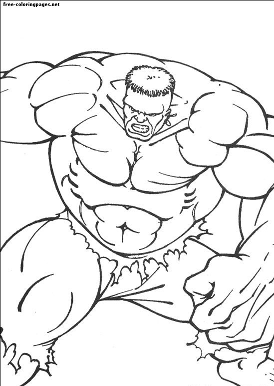Página para colorear de Hulk