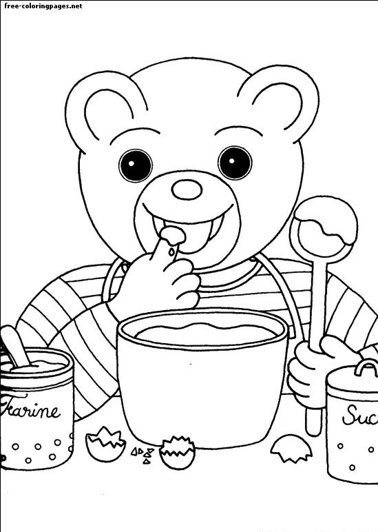 Dibujo de pequeño oso pardo para colorear