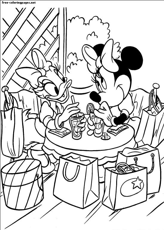 Minnie Mouse-farvelægningsside