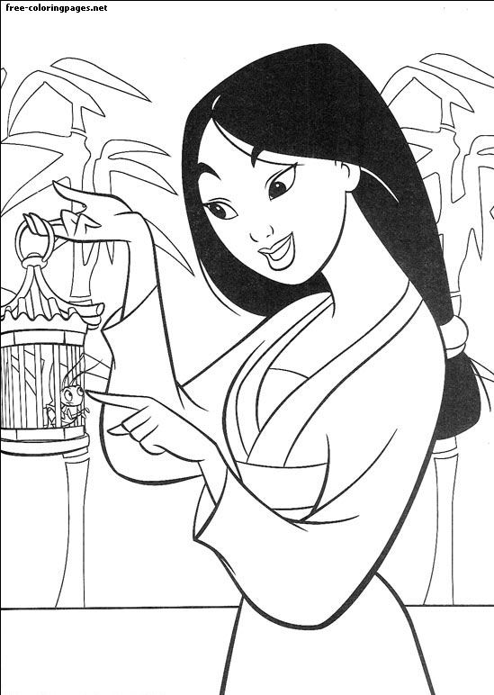 Dibujo de Mulan para colorear