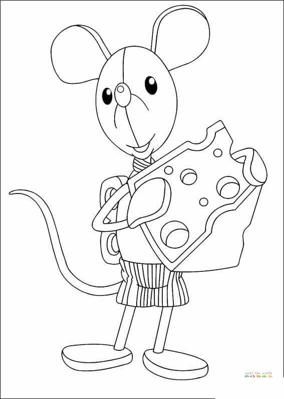 Eine Maus isst einen Käse