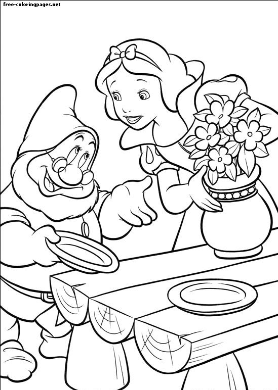 Coloriage - Blanche-Neige