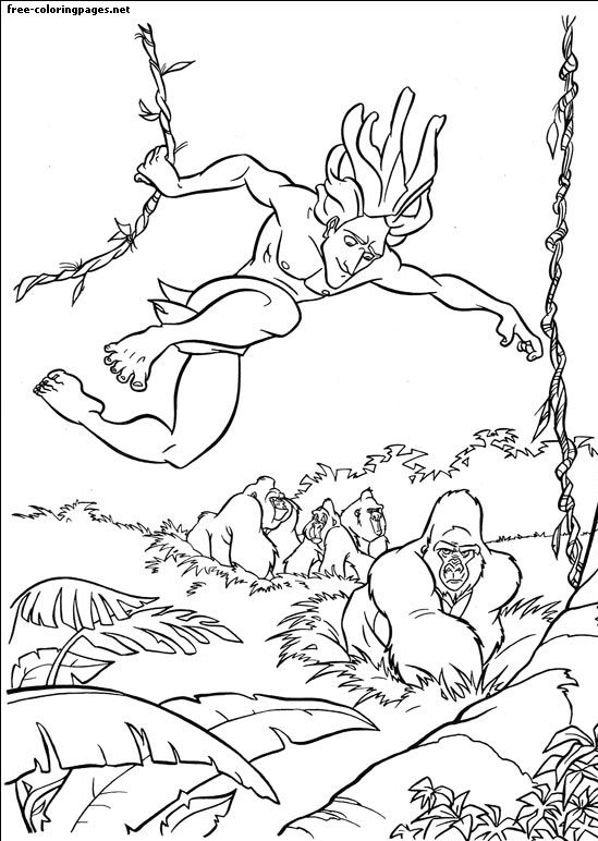 Pagina de colorat Tarzan